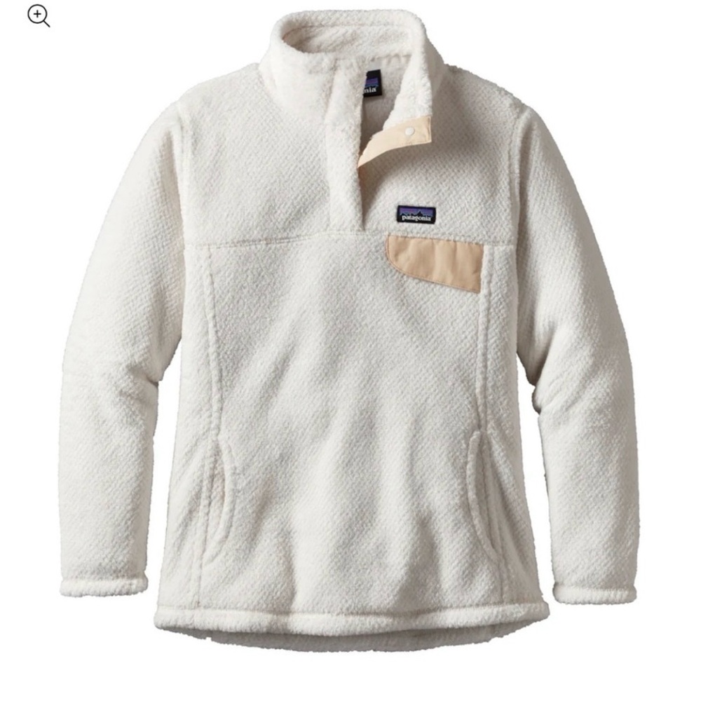 Patagonia Cream Sherpa Fleece Jacket with Logo